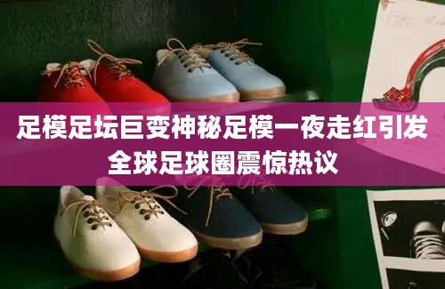 足模足坛巨变神秘足模一夜走红引发全球足球圈震惊热议