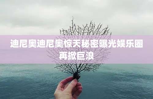 迪尼奥迪尼奥惊天秘密曝光娱乐圈再掀巨浪