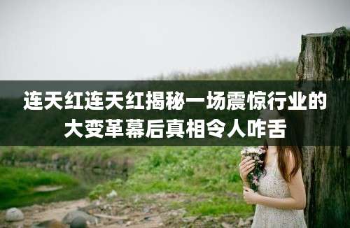 连天红连天红揭秘一场震惊行业的大变革幕后真相令人咋舌