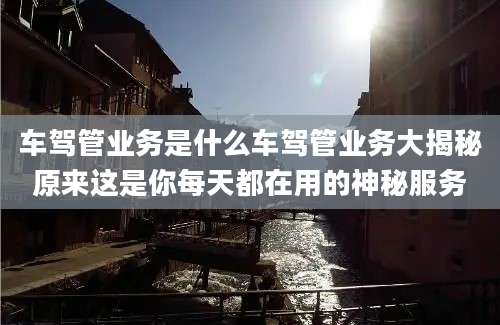 车驾管业务是什么车驾管业务大揭秘原来这是你每天都在用的神秘服务