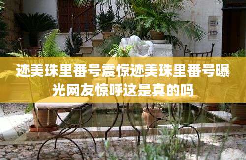 迹美珠里番号震惊迹美珠里番号曝光网友惊呼这是真的吗