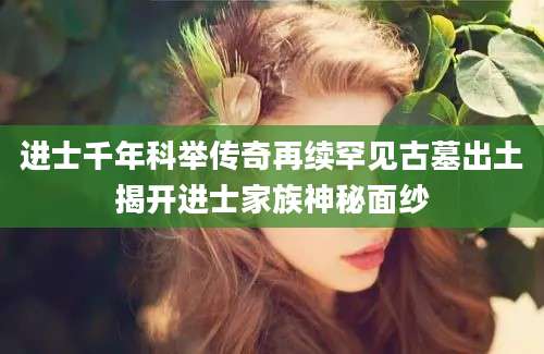 进士千年科举传奇再续罕见古墓出土揭开进士家族神秘面纱