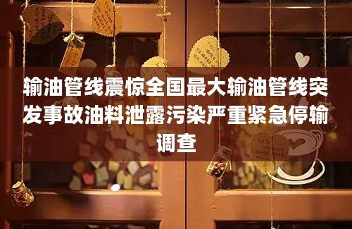 输油管线震惊全国最大输油管线突发事故油料泄露污染严重紧急停输调查
