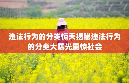 违法行为的分类惊天揭秘违法行为的分类大曝光震惊社会