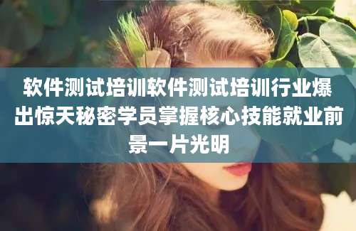 软件测试培训软件测试培训行业爆出惊天秘密学员掌握核心技能就业前景一片光明