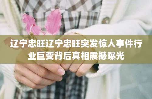 辽宁忠旺辽宁忠旺突发惊人事件行业巨变背后真相震撼曝光