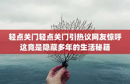 轻点关门轻点关门引热议网友惊呼这竟是隐藏多年的生活秘籍