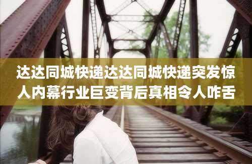 达达同城快递达达同城快递突发惊人内幕行业巨变背后真相令人咋舌
