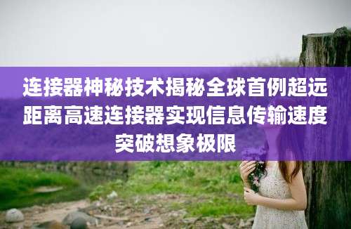 连接器神秘技术揭秘全球首例超远距离高速连接器实现信息传输速度突破想象极限