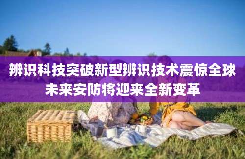 辨识科技突破新型辨识技术震惊全球未来安防将迎来全新变革