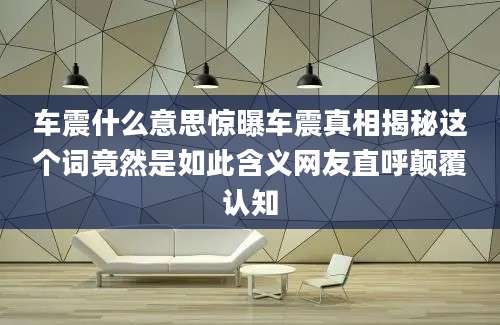 车震什么意思惊曝车震真相揭秘这个词竟然是如此含义网友直呼颠覆认知