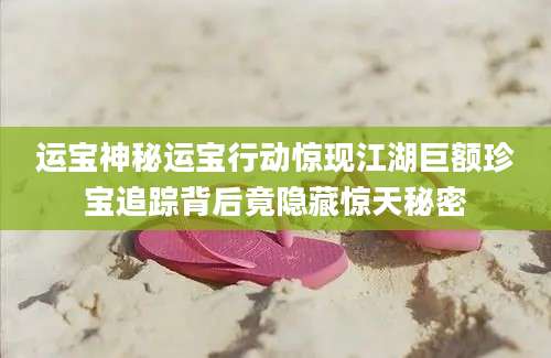 运宝神秘运宝行动惊现江湖巨额珍宝追踪背后竟隐藏惊天秘密