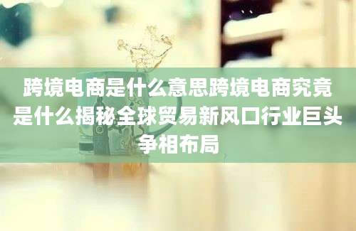 跨境电商是什么意思跨境电商究竟是什么揭秘全球贸易新风口行业巨头争相布局