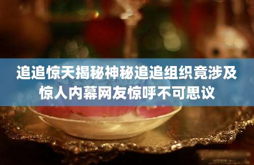 追追惊天揭秘神秘追追组织竟涉及惊人内幕网友惊呼不可思议