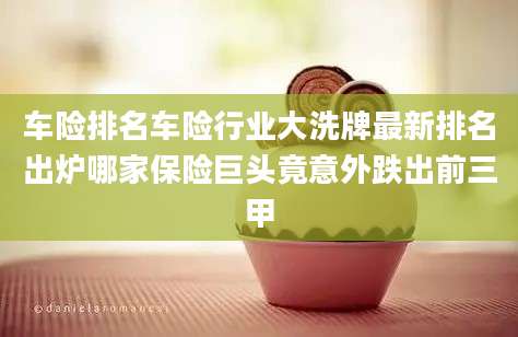 车险排名车险行业大洗牌最新排名出炉哪家保险巨头竟意外跌出前三甲