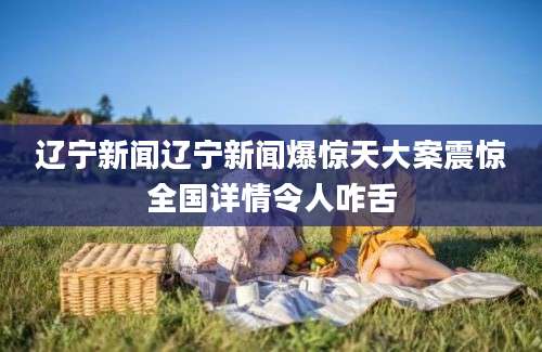 辽宁新闻辽宁新闻爆惊天大案震惊全国详情令人咋舌