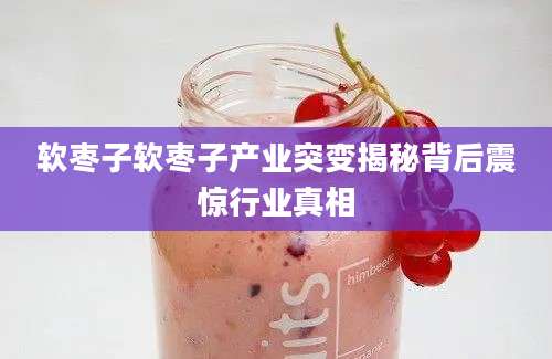 软枣子软枣子产业突变揭秘背后震惊行业真相