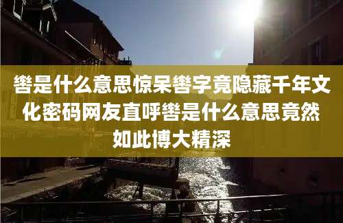 辔是什么意思惊呆辔字竟隐藏千年文化密码网友直呼辔是什么意思竟然如此博大精深