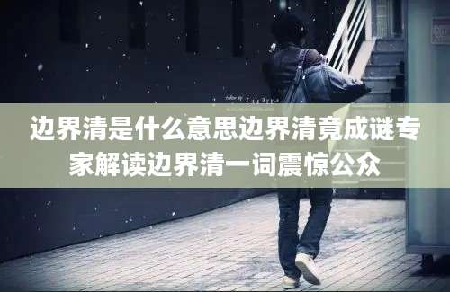 边界清是什么意思边界清竟成谜专家解读边界清一词震惊公众