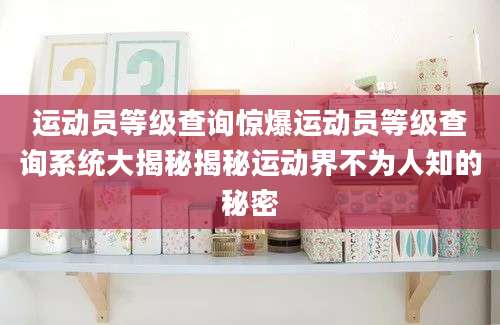 运动员等级查询惊爆运动员等级查询系统大揭秘揭秘运动界不为人知的秘密