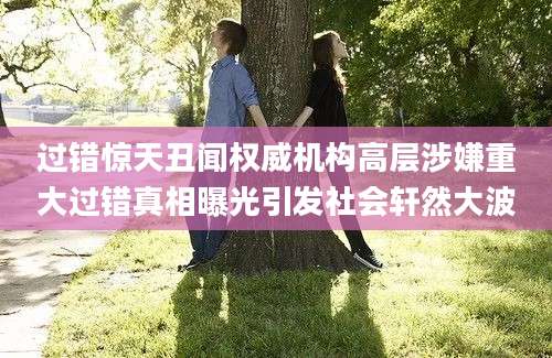 过错惊天丑闻权威机构高层涉嫌重大过错真相曝光引发社会轩然大波