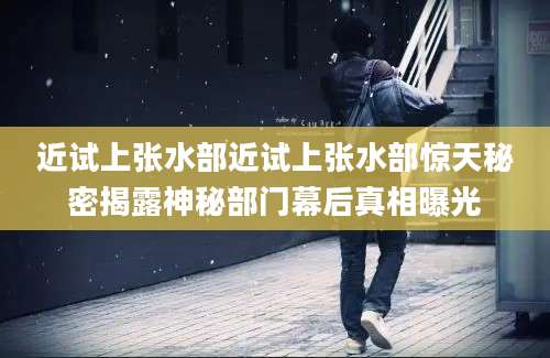 近试上张水部近试上张水部惊天秘密揭露神秘部门幕后真相曝光