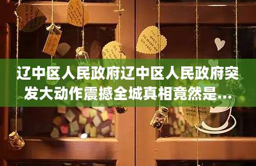 辽中区人民政府辽中区人民政府突发大动作震撼全城真相竟然是...