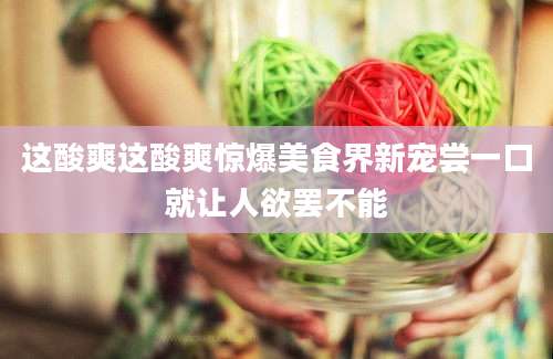 这酸爽这酸爽惊爆美食界新宠尝一口就让人欲罢不能