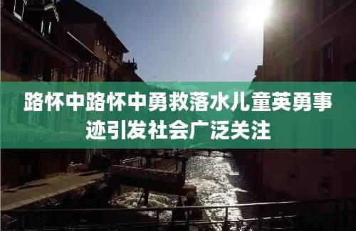 路怀中路怀中勇救落水儿童英勇事迹引发社会广泛关注