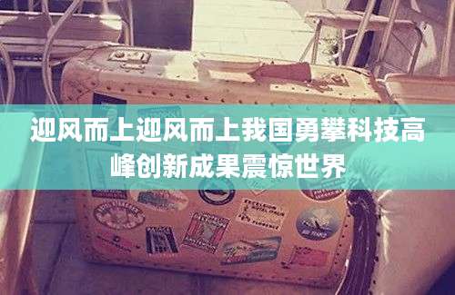 迎风而上迎风而上我国勇攀科技高峰创新成果震惊世界