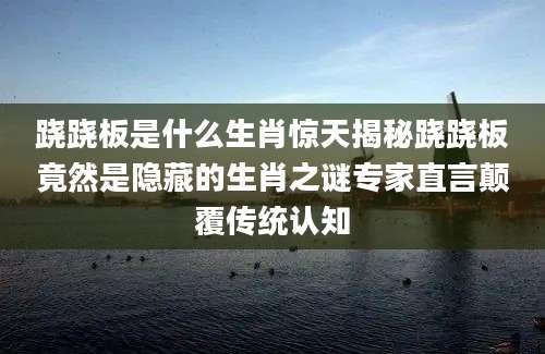 跷跷板是什么生肖惊天揭秘跷跷板竟然是隐藏的生肖之谜专家直言颠覆传统认知