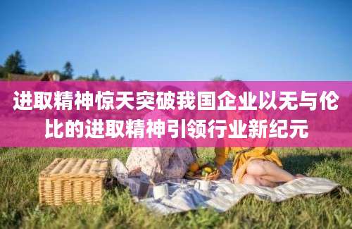 进取精神惊天突破我国企业以无与伦比的进取精神引领行业新纪元