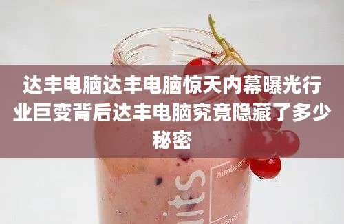 达丰电脑达丰电脑惊天内幕曝光行业巨变背后达丰电脑究竟隐藏了多少秘密