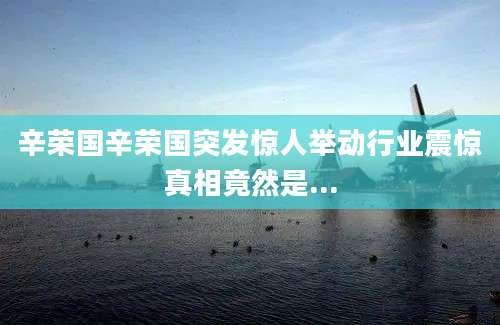 辛荣国辛荣国突发惊人举动行业震惊真相竟然是...