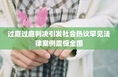 过庭过庭判决引发社会热议罕见法律案例震惊全国
