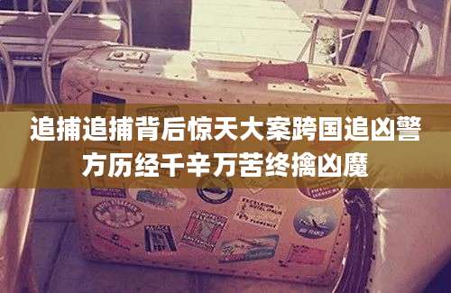追捕追捕背后惊天大案跨国追凶警方历经千辛万苦终擒凶魔