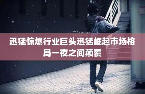 迅猛惊爆行业巨头迅猛崛起市场格局一夜之间颠覆