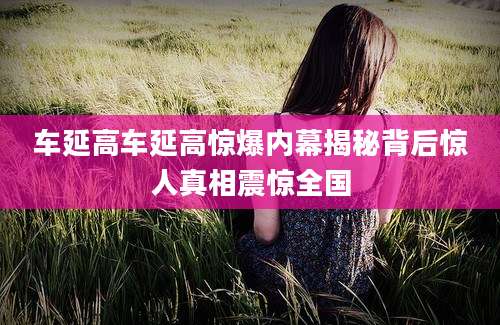车延高车延高惊爆内幕揭秘背后惊人真相震惊全国