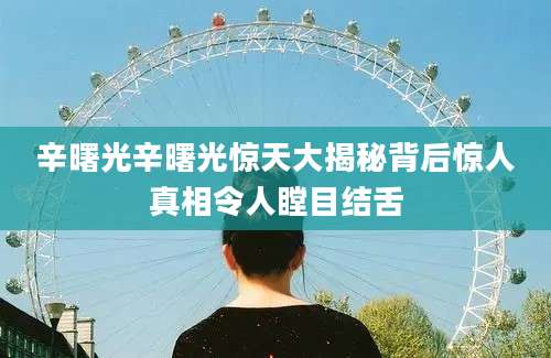 辛曙光辛曙光惊天大揭秘背后惊人真相令人瞠目结舌