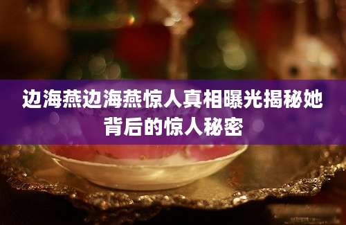 边海燕边海燕惊人真相曝光揭秘她背后的惊人秘密