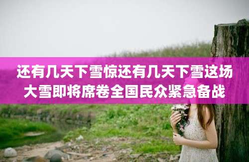 还有几天下雪惊还有几天下雪这场大雪即将席卷全国民众紧急备战