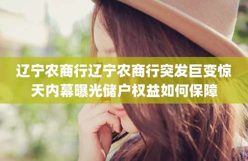 辽宁农商行辽宁农商行突发巨变惊天内幕曝光储户权益如何保障