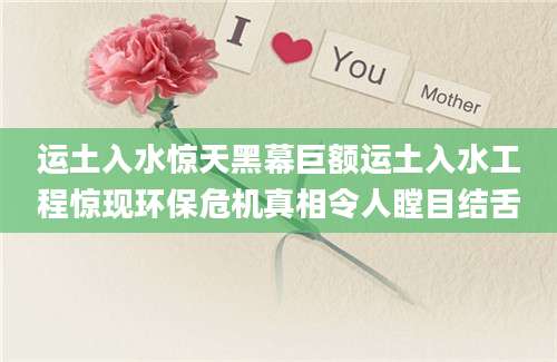 运土入水惊天黑幕巨额运土入水工程惊现环保危机真相令人瞠目结舌