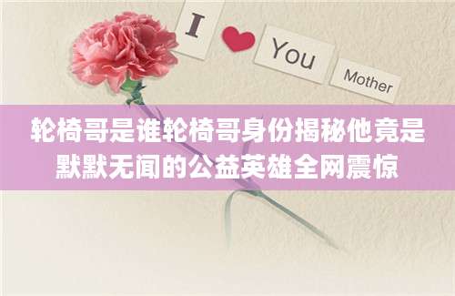 轮椅哥是谁轮椅哥身份揭秘他竟是默默无闻的公益英雄全网震惊