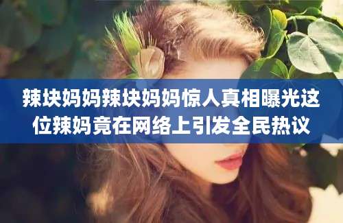 辣块妈妈辣块妈妈惊人真相曝光这位辣妈竟在网络上引发全民热议