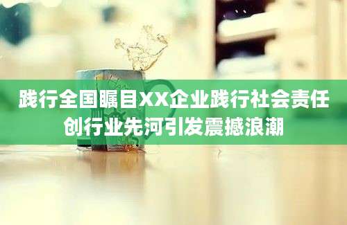 践行全国瞩目XX企业践行社会责任创行业先河引发震撼浪潮