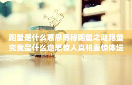 跑量是什么意思揭秘跑量之谜跑量究竟是什么意思惊人真相震惊体坛