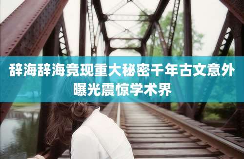 辞海辞海竟现重大秘密千年古文意外曝光震惊学术界