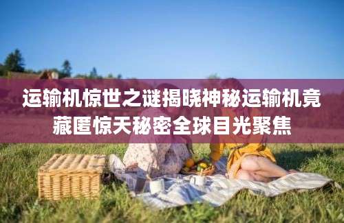 运输机惊世之谜揭晓神秘运输机竟藏匿惊天秘密全球目光聚焦