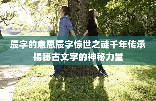 辰字的意思辰字惊世之谜千年传承揭秘古文字的神秘力量